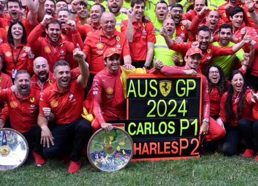 فيرارى تحتفل بإنتصار مزدوج بعد إنسحاب فيرستابن من اللفة الرابعة للسباق